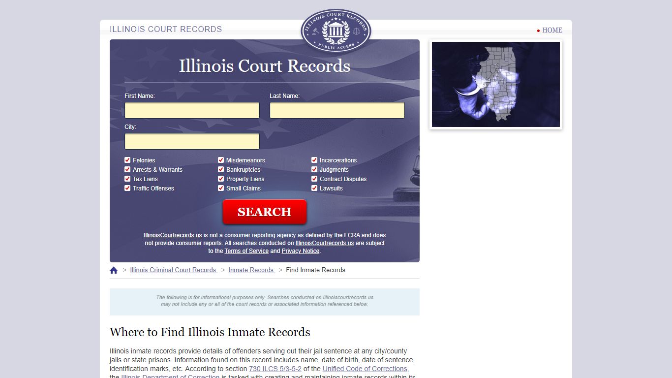 Illinois Inmate Search | IllinoisCourtRecords.us